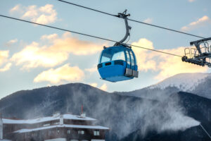 Ski resort Bansko, Bulgaria, gondola ski lift
